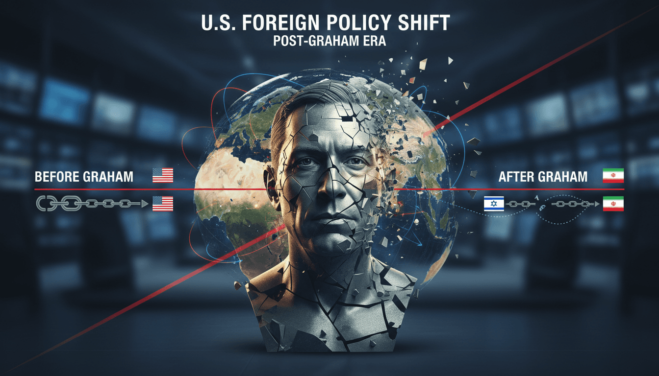 Lindsey Graham speaking at a political event, highlighting his influence on U.S. foreign policy.