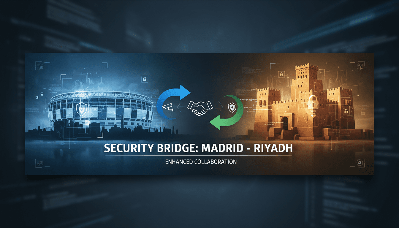 Saudi Interior Minister Prince Abdulaziz bin Saud bin Naif in Madrid discussing security measures.