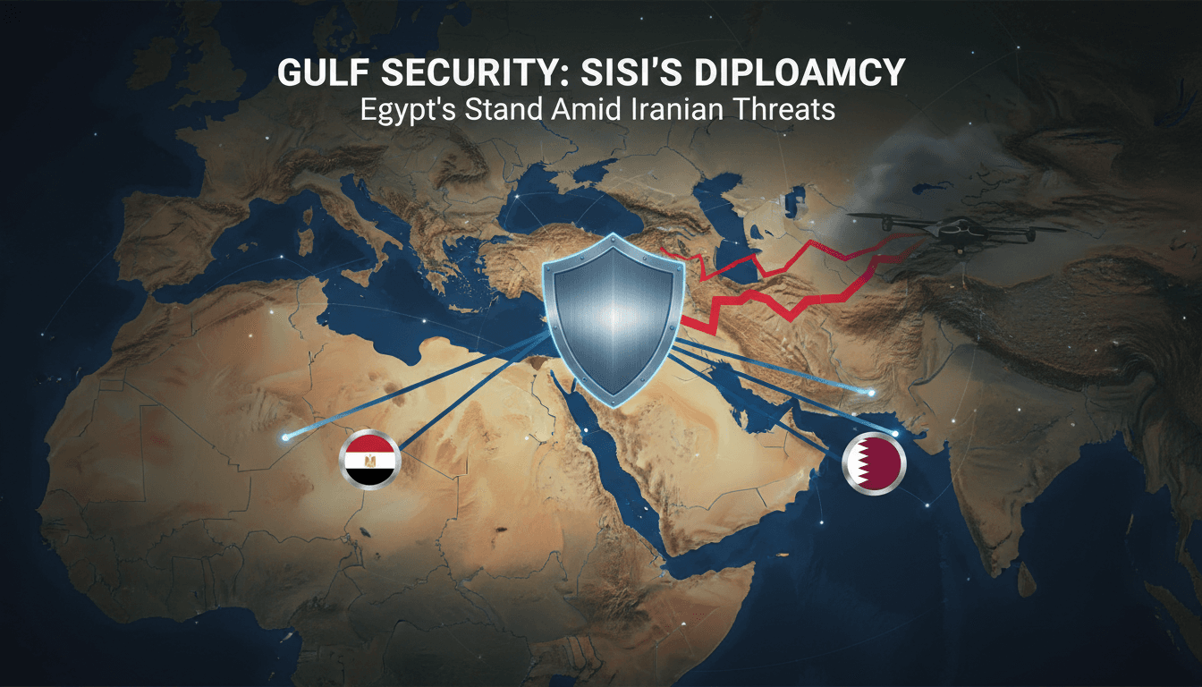 Egyptian President Sisi meets with King Hamad in Bahrain to discuss Gulf security.