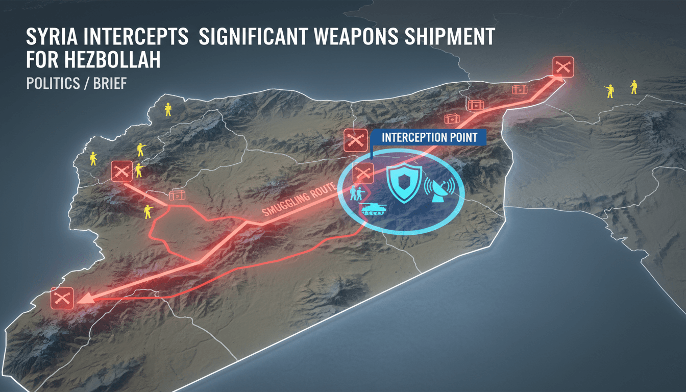 Syrian military operation intercepting weapons shipment at the border