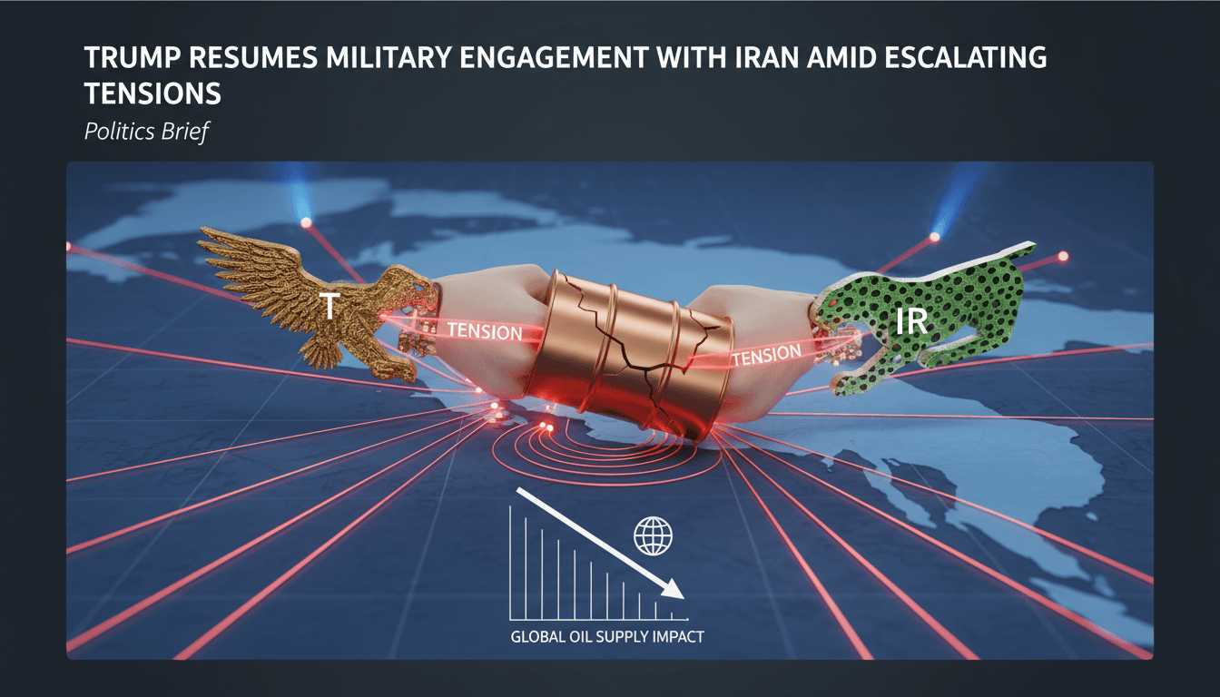 President Trump addressing military actions against Iran in the Strait of Hormuz.