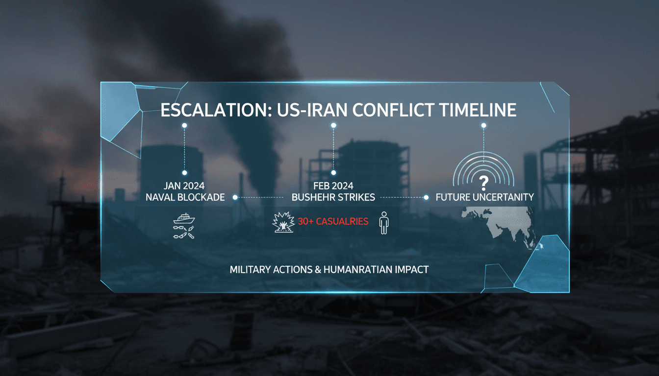 US airstrikes on Iran's Bushehr nuclear facility with civilian impact