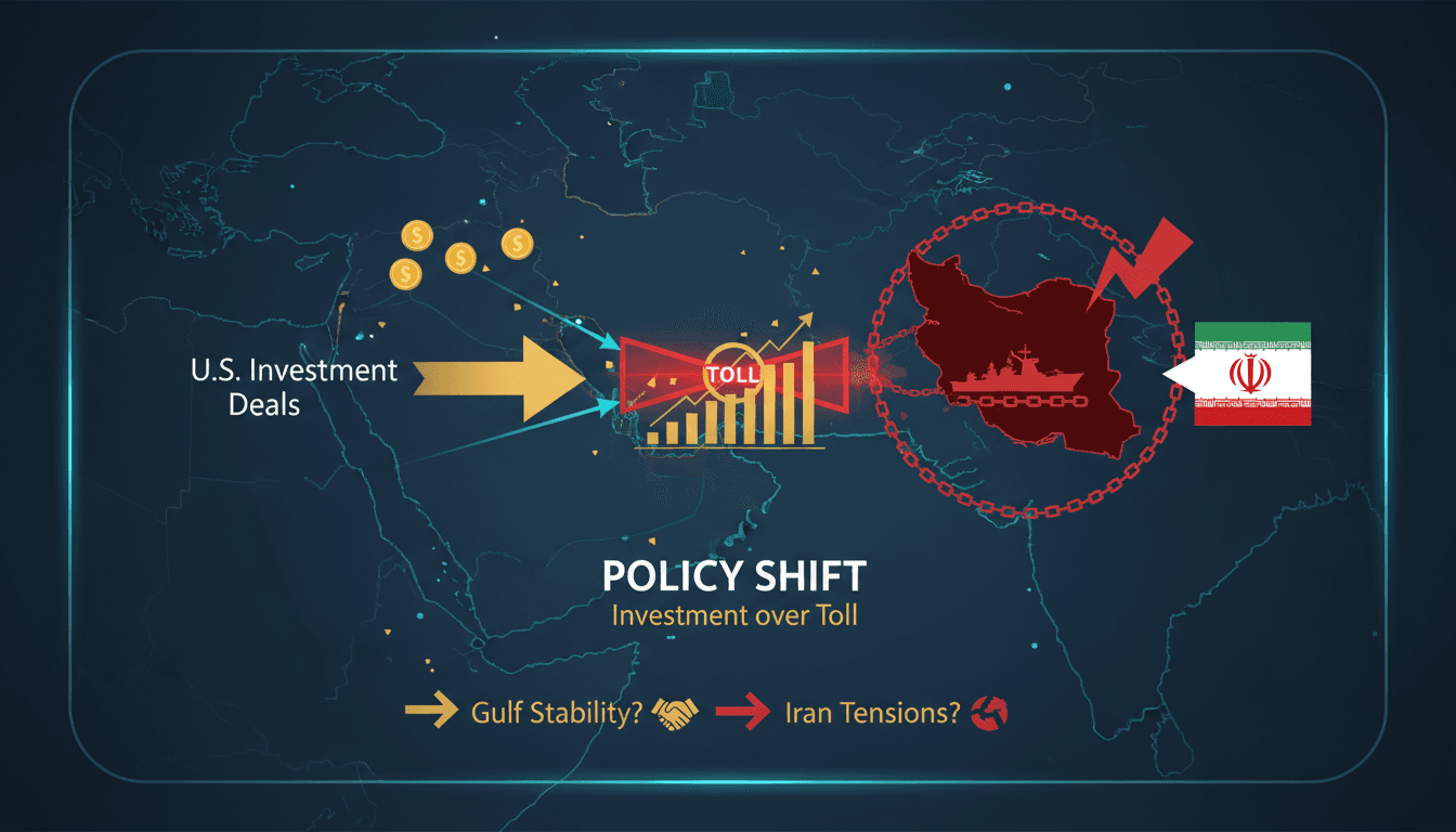 Former President Trump announces new U.S. policy on Strait of Hormuz.