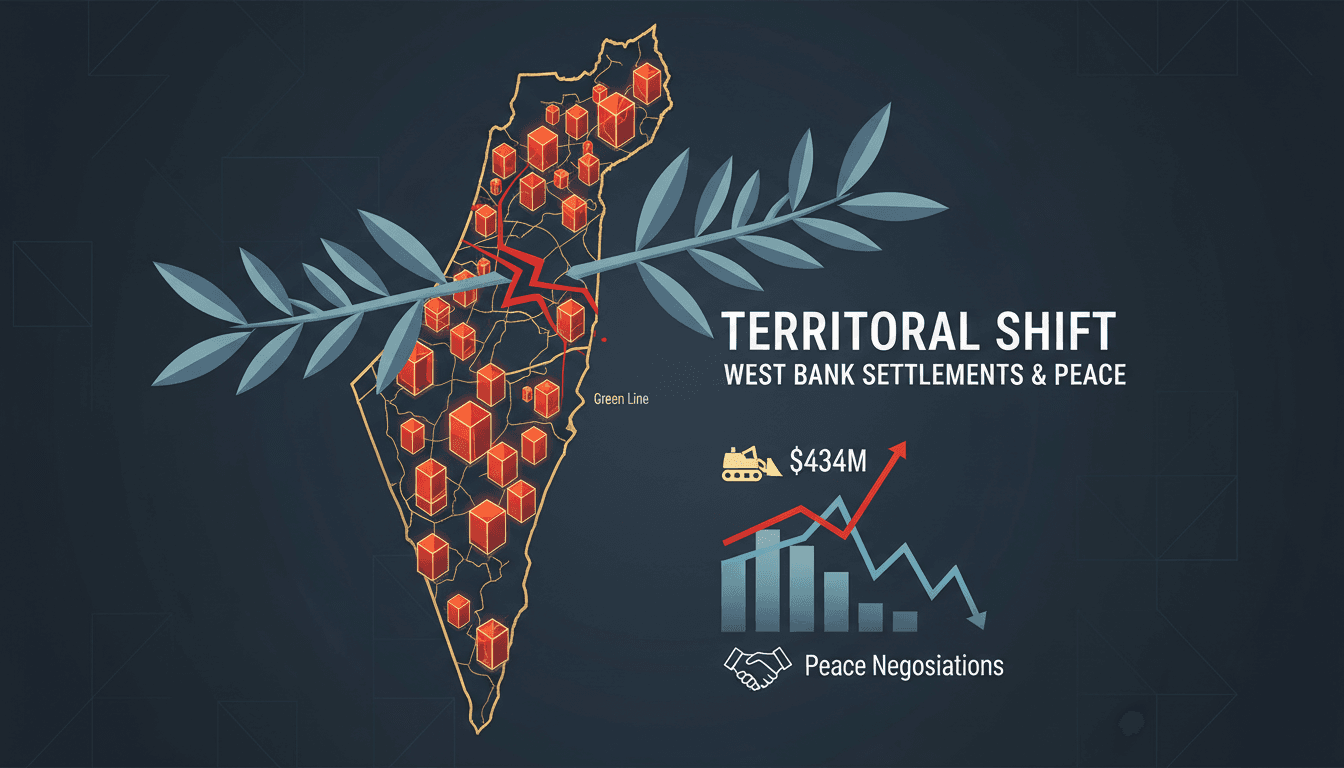Map showing new Israeli settlements in the West Bank and their impact on peace efforts.