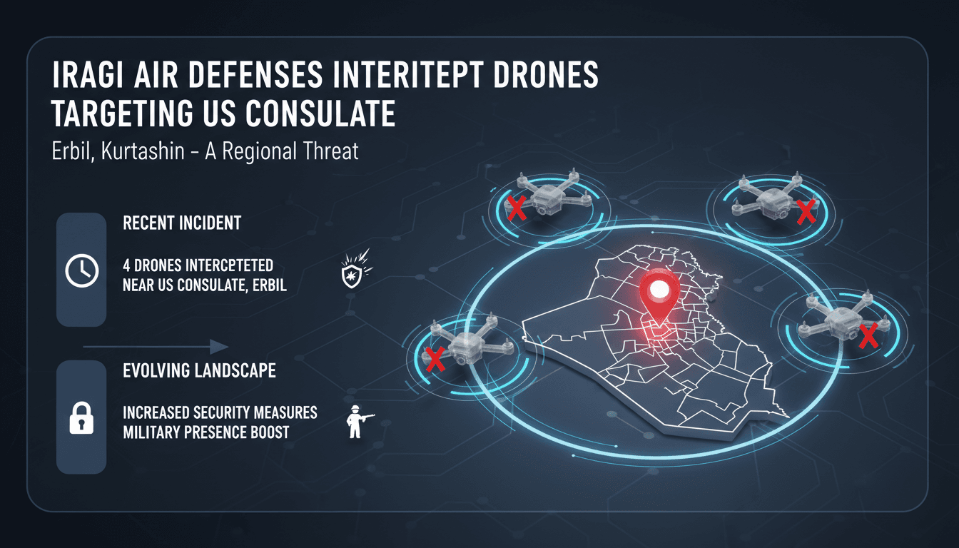 Iraqi air defenses intercepting drones near US consulate in Erbil