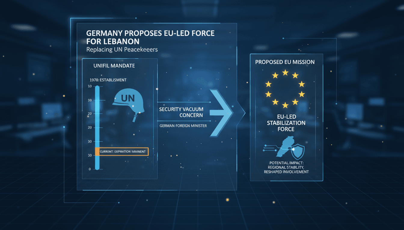Germany's Foreign Minister proposing an EU-led peacekeeping force in Lebanon.