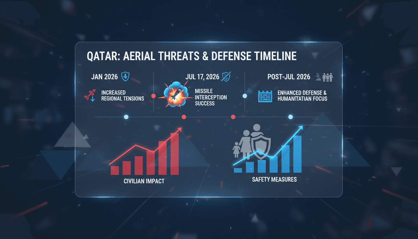 Qatari defense forces intercepting a missile attack in July 2026.