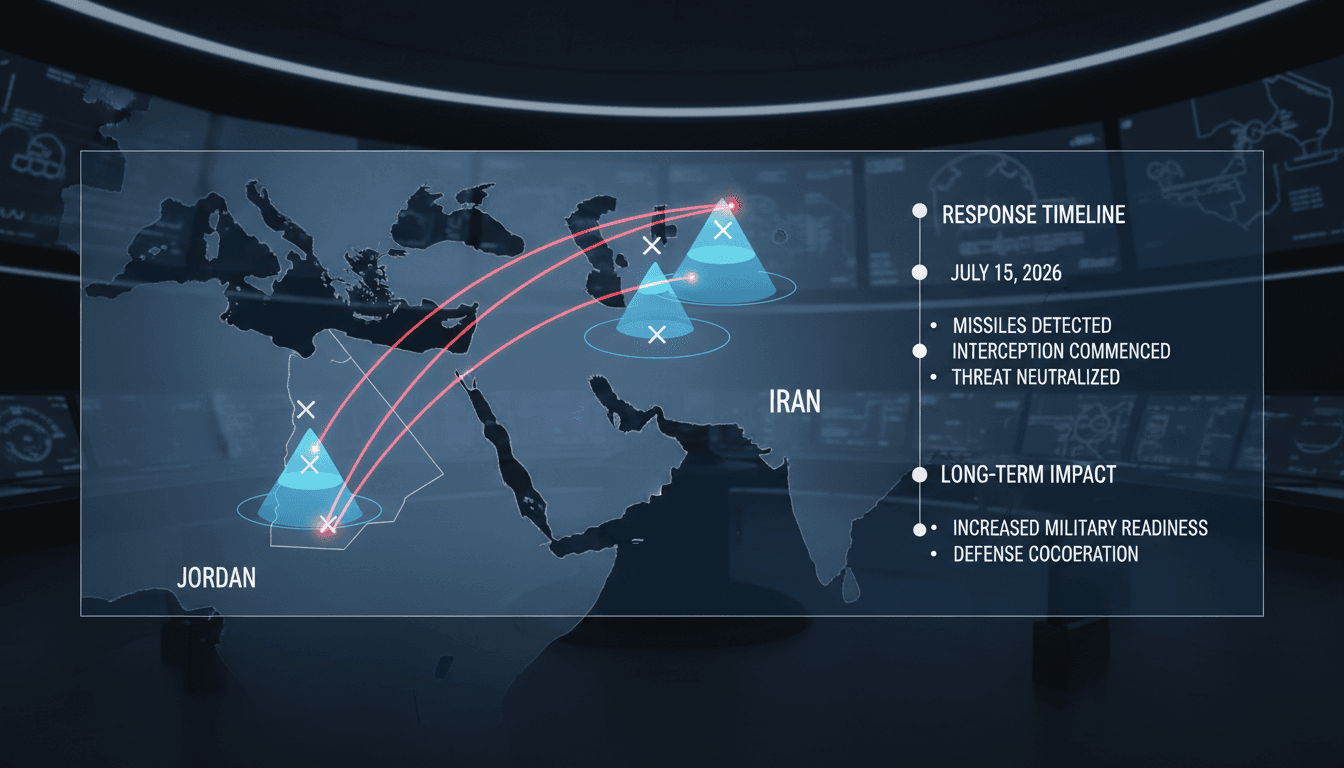 Jordanian air defense systems intercepting missiles in July 2026