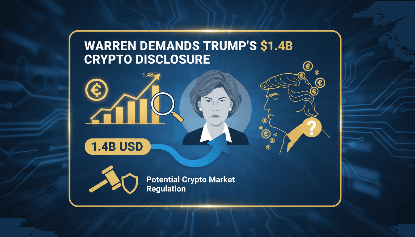 Senator Elizabeth Warren speaking about Trump's cryptocurrency earnings.