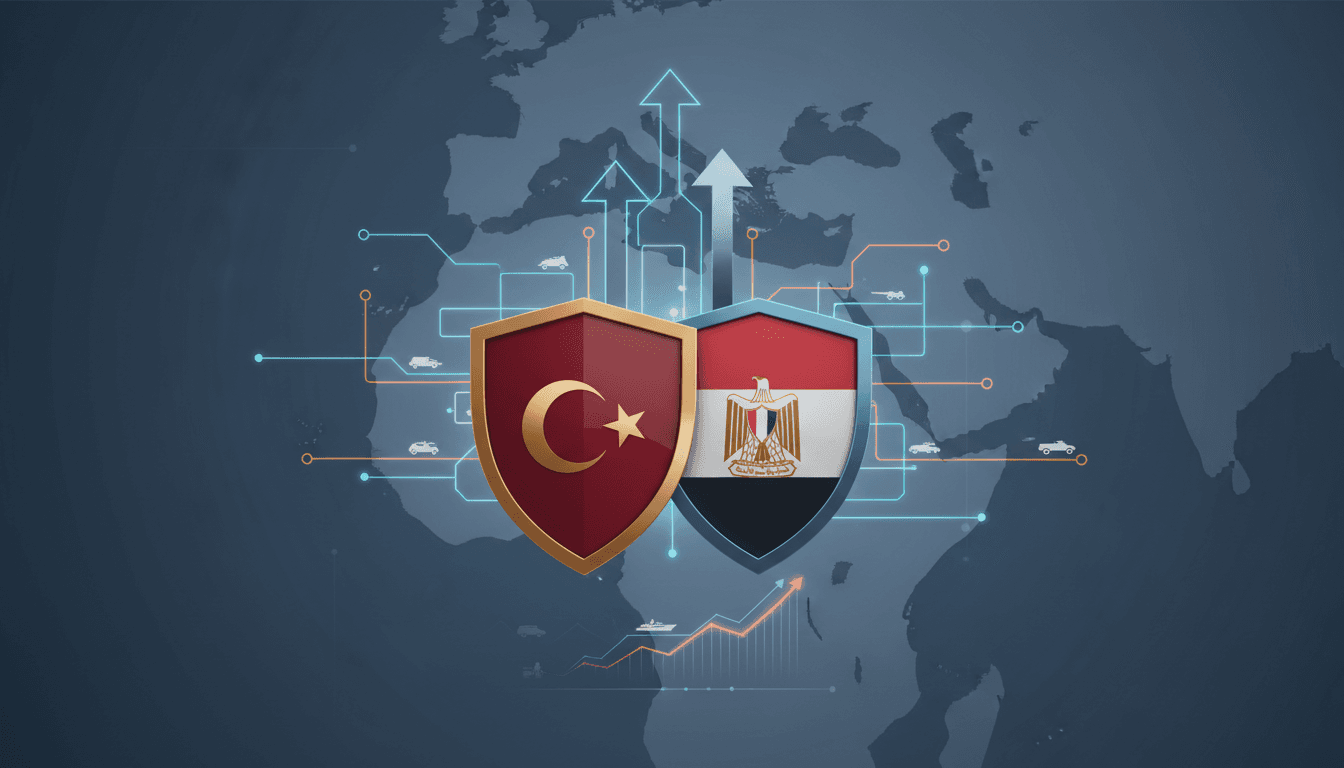 Turkey and Egypt flags symbolizing defense cooperation agreements