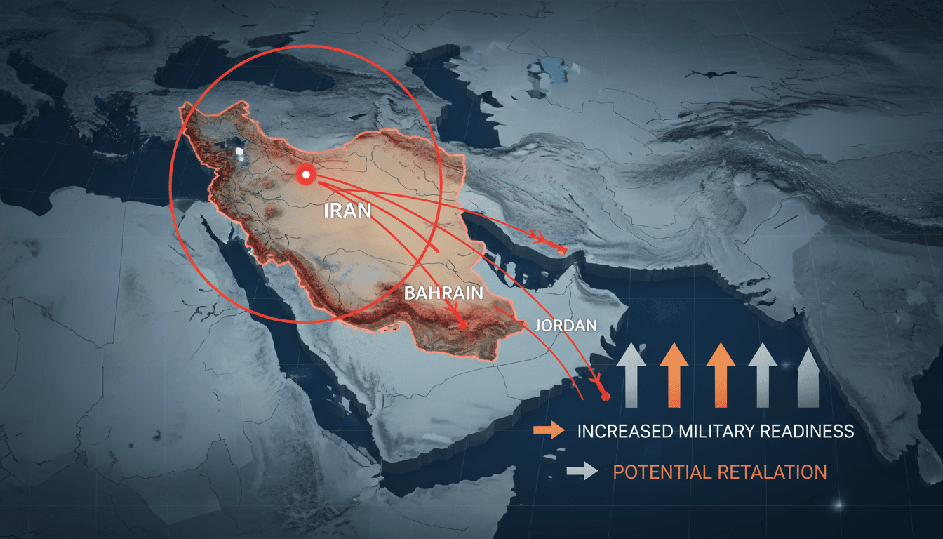 Map highlighting the Gulf region and recent Iranian missile attacks.