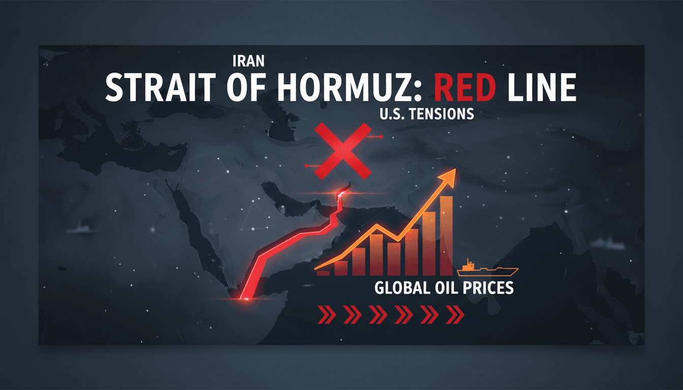 Map highlighting the strategic Strait of Hormuz and its significance in global oil trade.