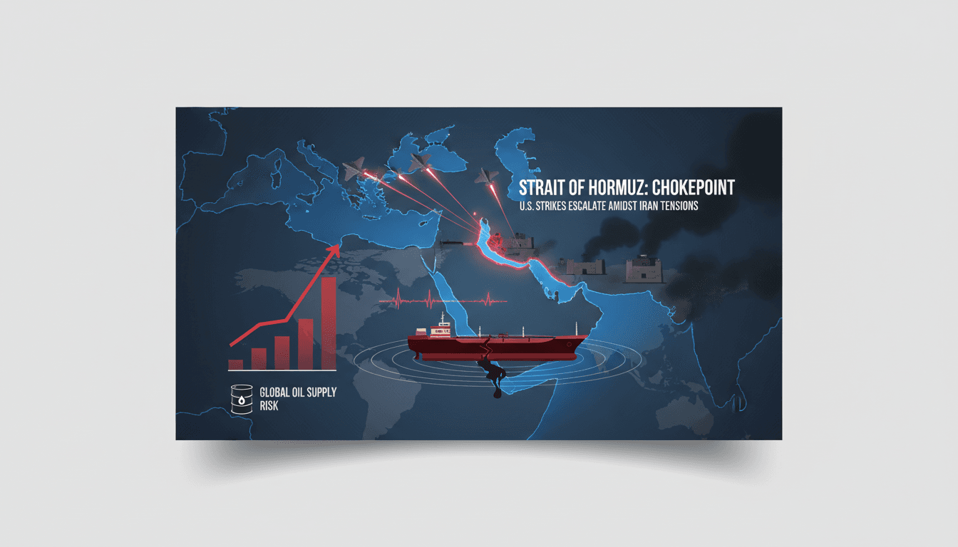 U.S. military air strikes against Iranian military sites in the Strait of Hormuz.