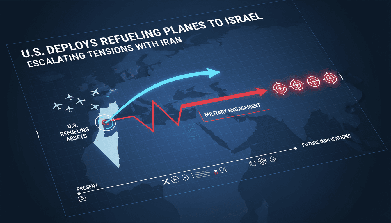 U.S. refueling aircraft deployed to support Israel amid rising tensions with Iran.