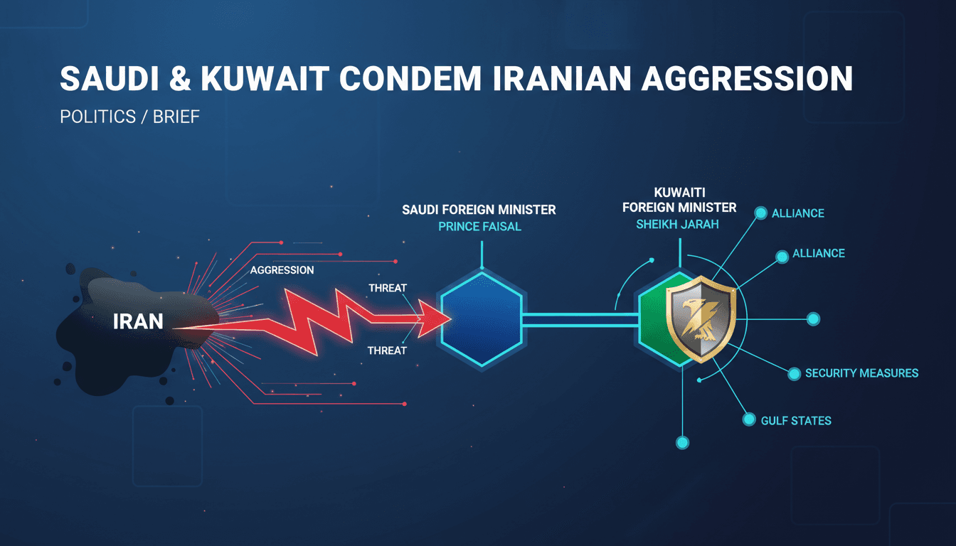 Saudi and Kuwaiti foreign ministers discussing regional security issues.