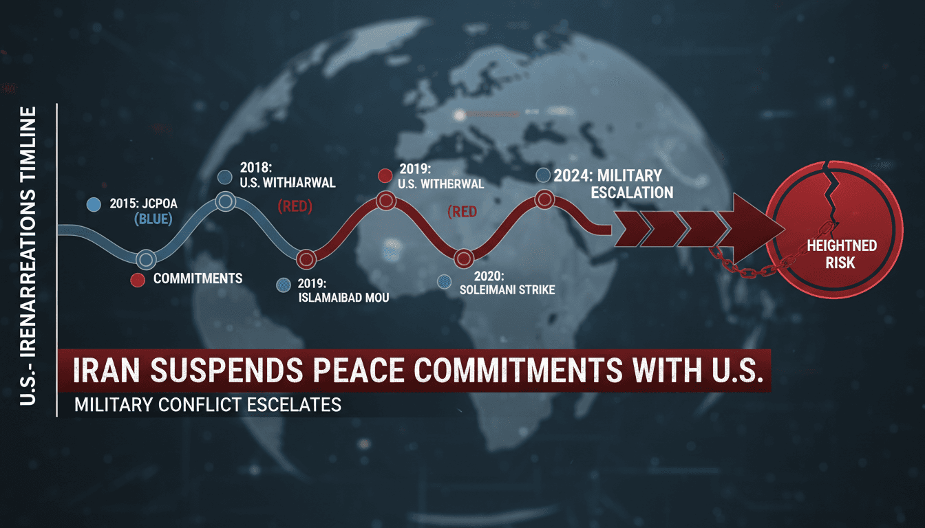 Map illustrating U.S.-Iran military tensions and key events