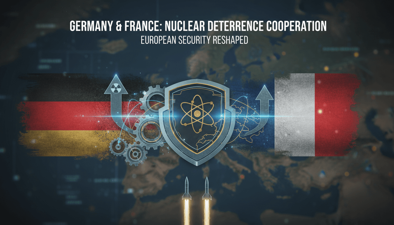 German and French flags symbolizing military cooperation in nuclear deterrence.