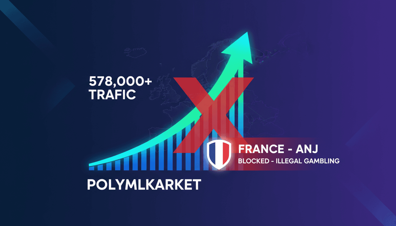 Illustration of France's regulatory action against Polymarket for gambling concerns.