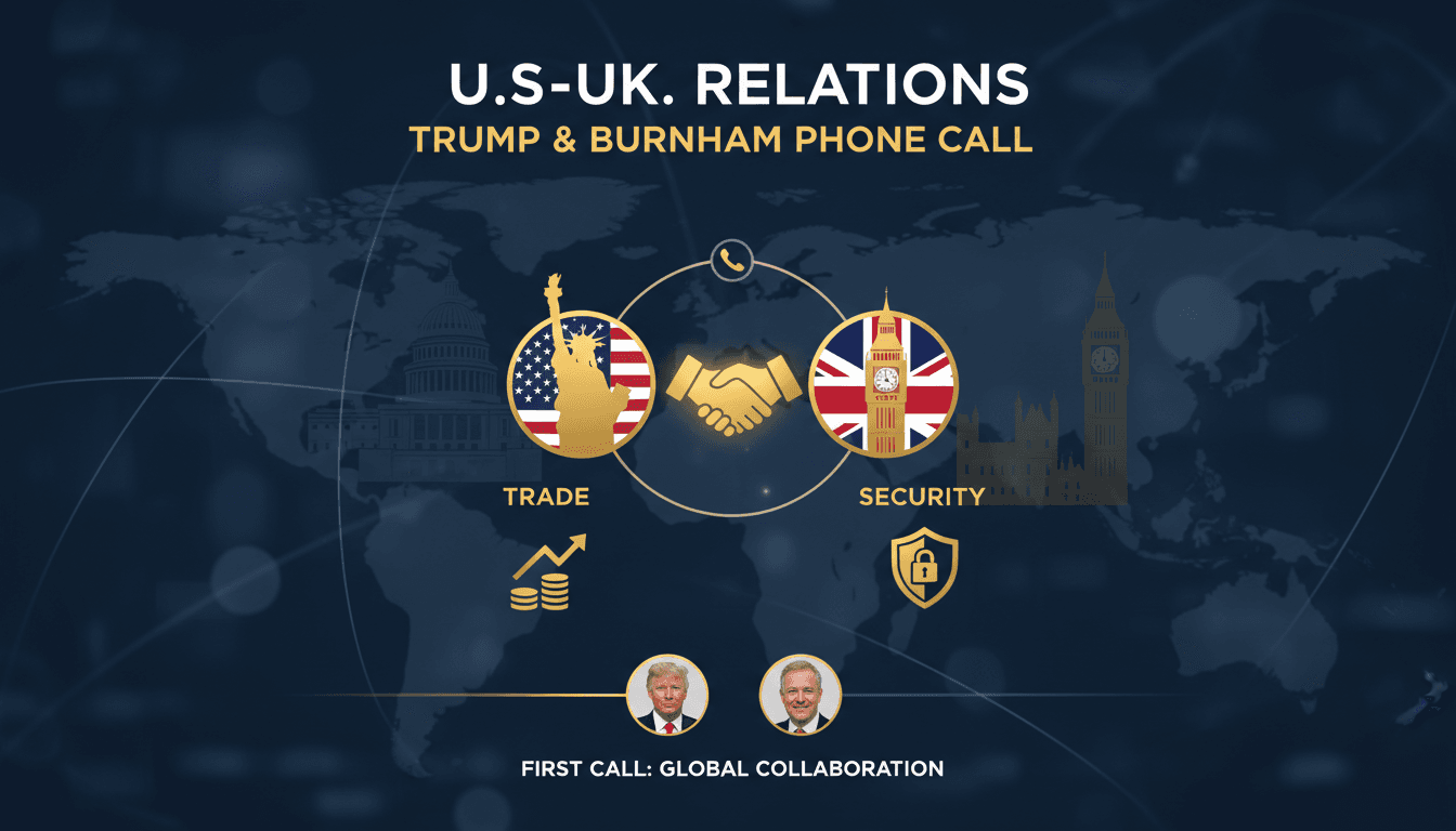 President Trump and Prime Minister Burnham discussing U.S.-U.K. relations on a phone call.