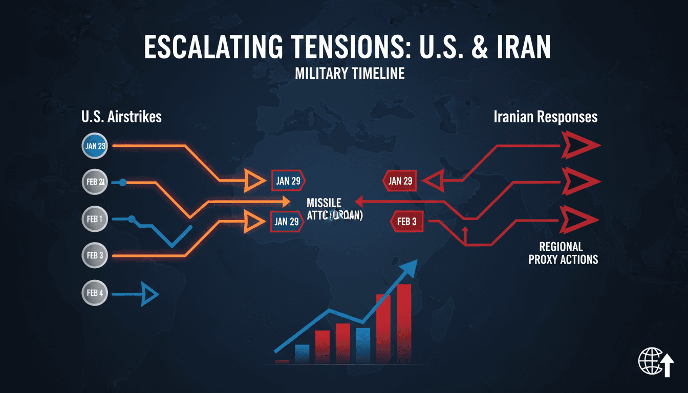 U.S. airstrikes against Iranian military targets following troop fatalities.