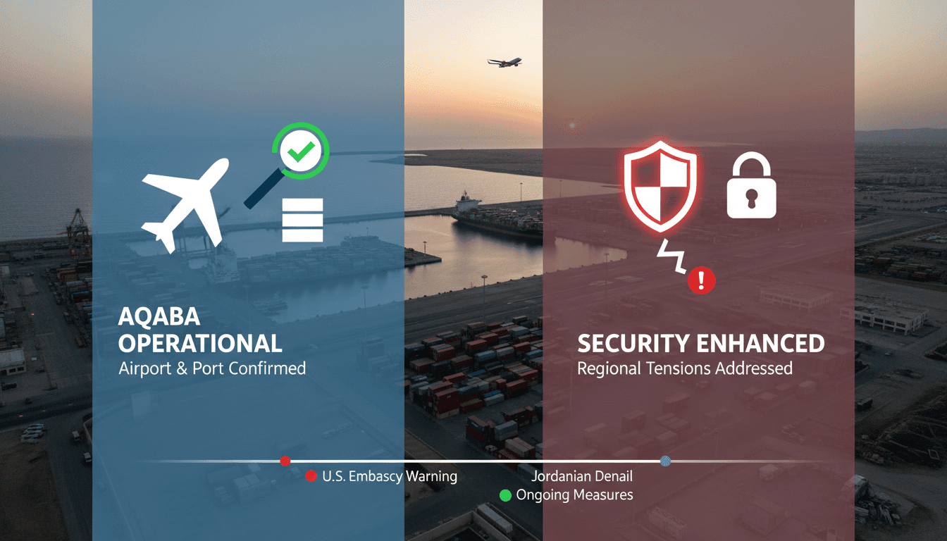 Jordanian authorities confirm operational status of Aqaba Airport and Port.