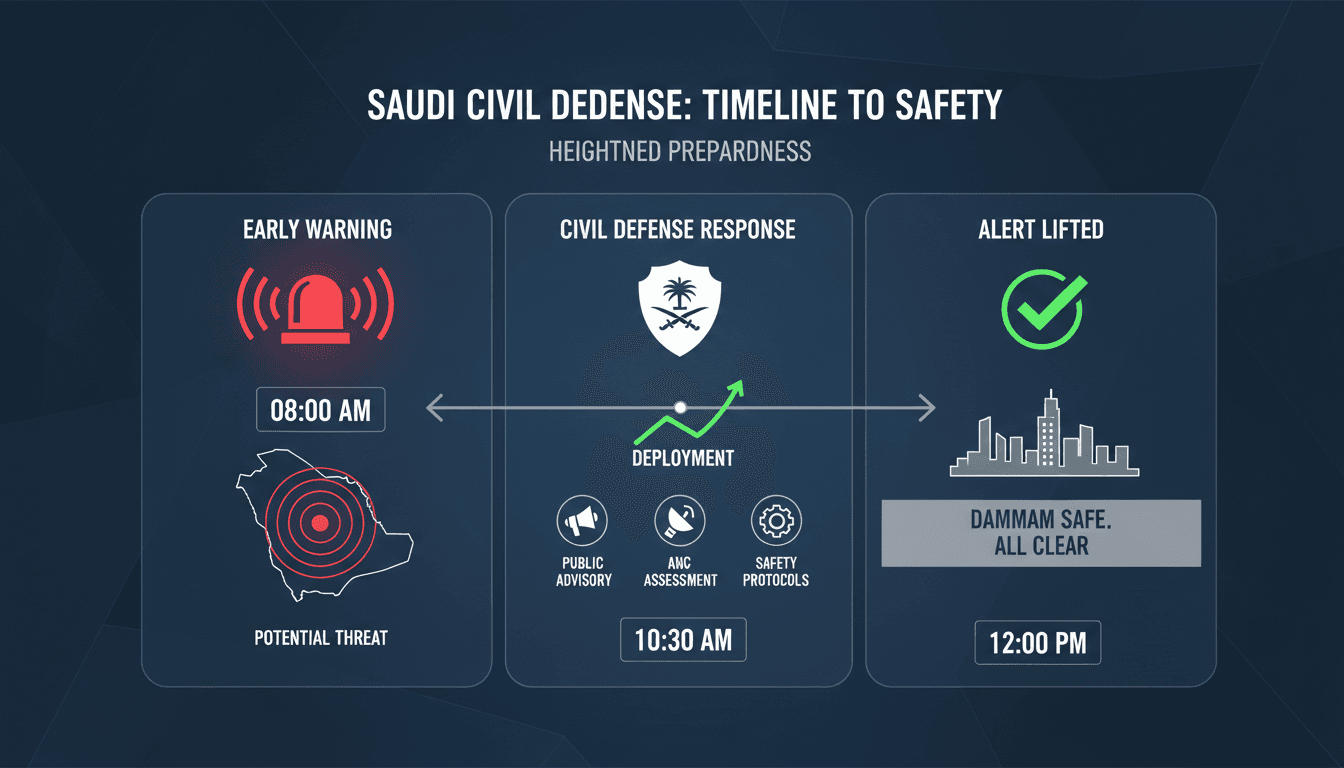 Saudi Civil Defense lifting danger alert in Dammam
