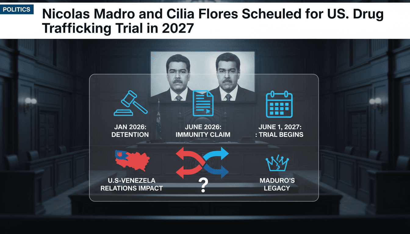 Nicolas Maduro and Cilia Flores during a court appearance
