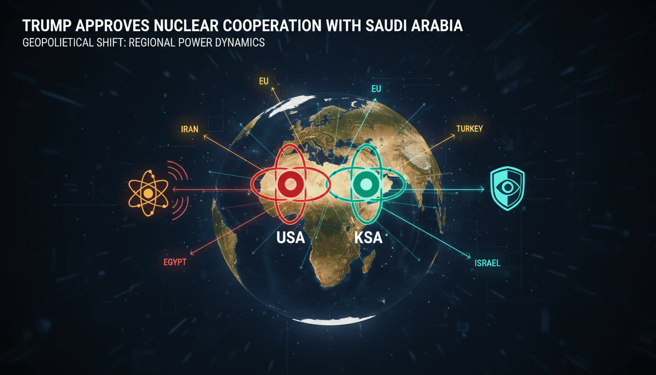 President Trump signing the nuclear cooperation agreement with Saudi Arabia.