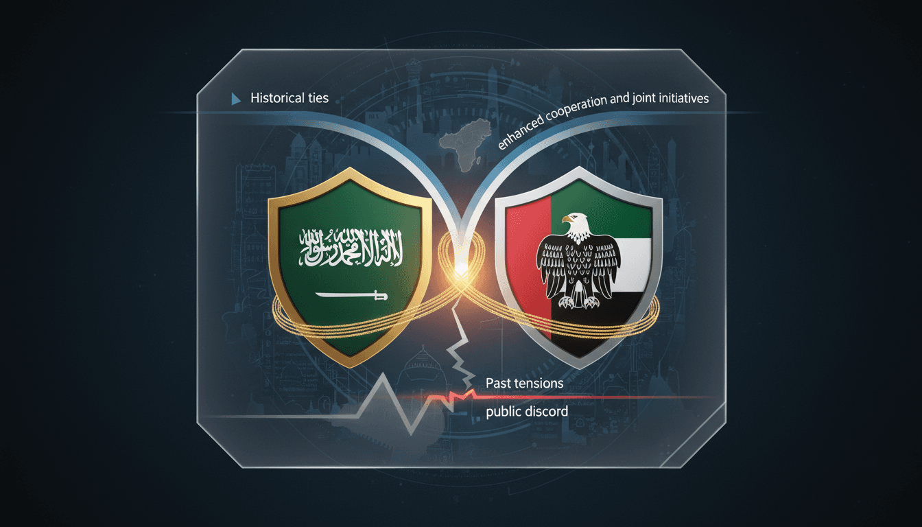 Saudi Arabia and UAE flags symbolizing diplomatic relations