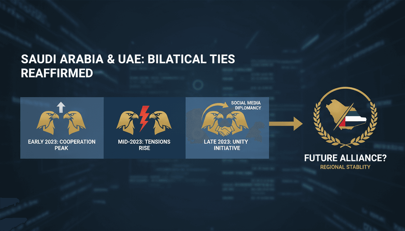Saudi Arabia and UAE flags symbolizing renewed diplomatic ties