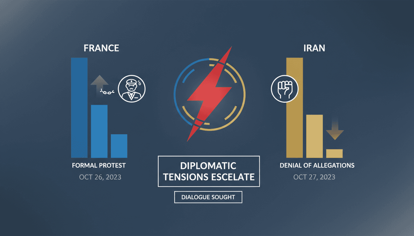 French and Iranian flags symbolizing diplomatic relations