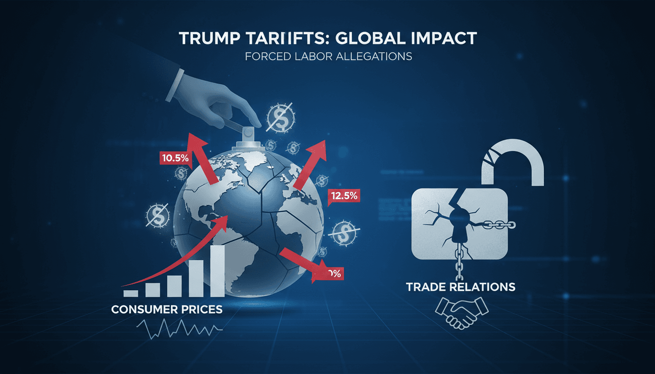 President Trump announcing new tariffs on international trade.