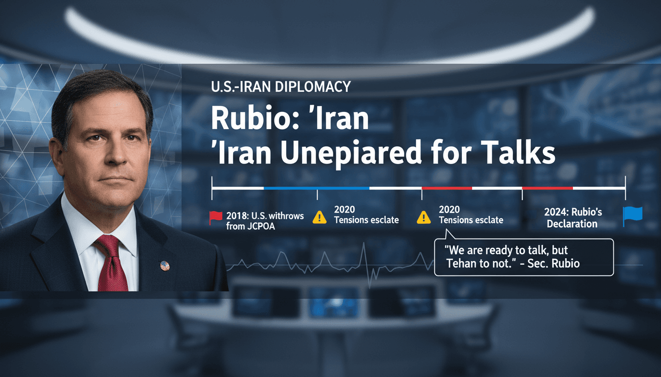 U.S. Secretary of State Marco Rubio addressing the media on Iran negotiations.