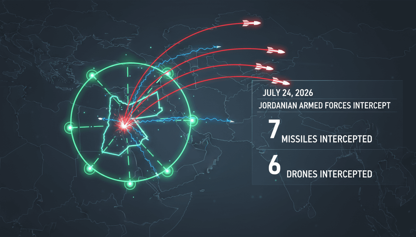 Jordanian Armed Forces Intercept Iranian Missiles and Drones