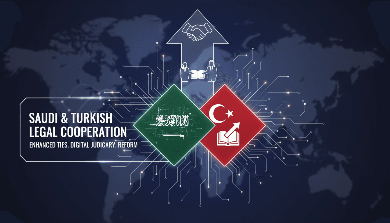 Saudi and Turkish Justice Ministers meeting to enhance legal cooperation.