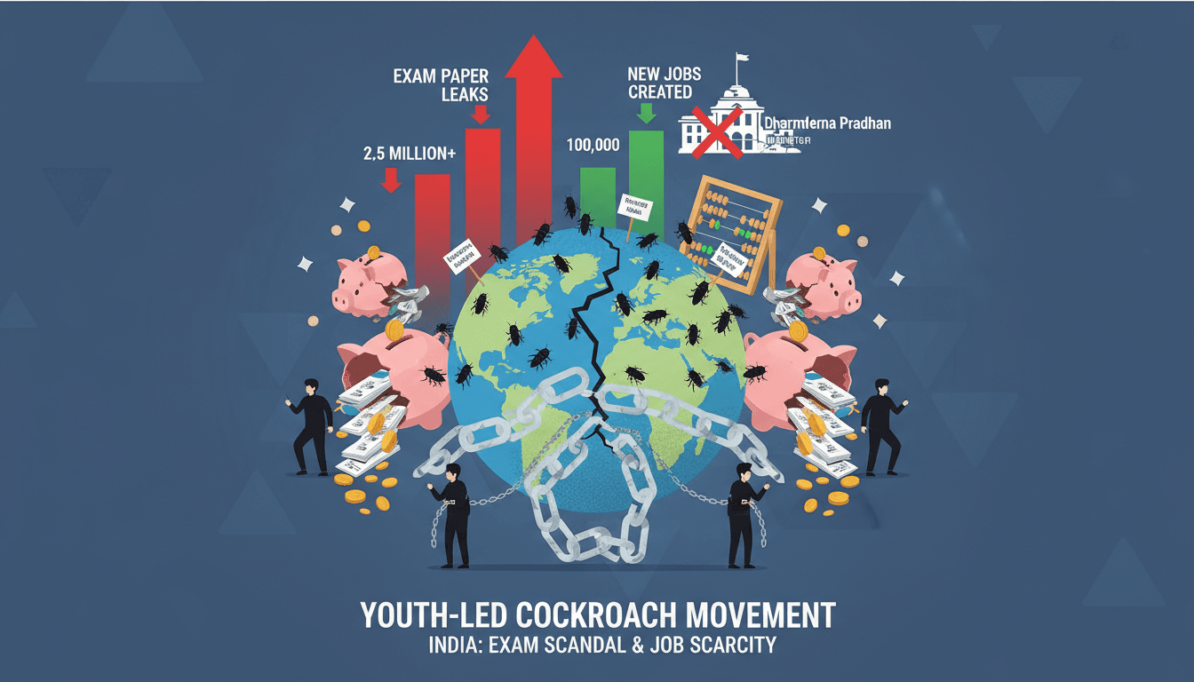 Youth-led protests in India demanding educational reform and accountability.