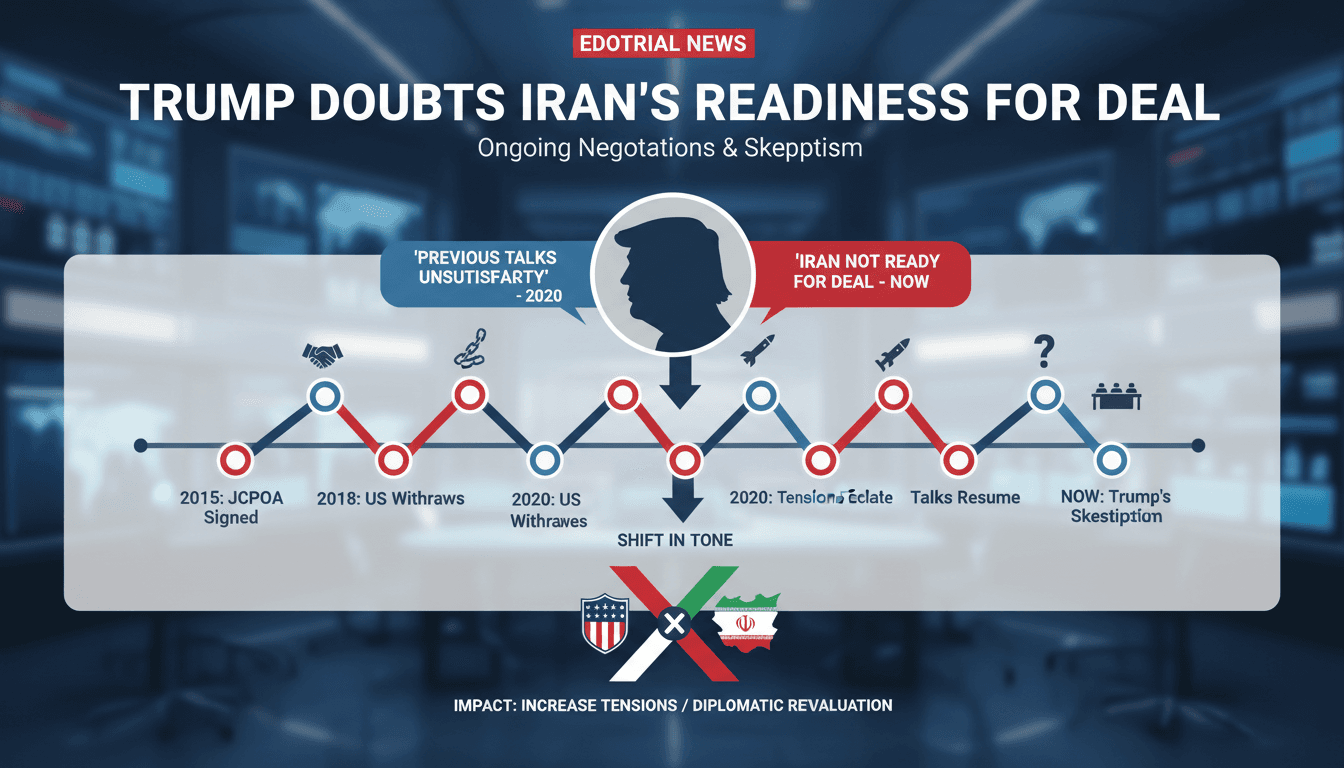President Trump discussing Iran negotiations at a press conference.