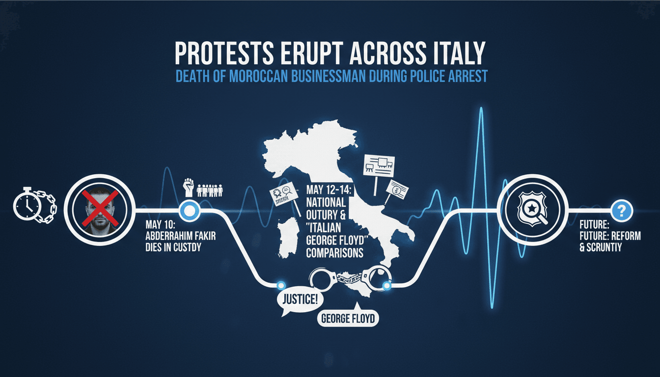 Protesters in Italy demanding justice for Abderrahim Fakir