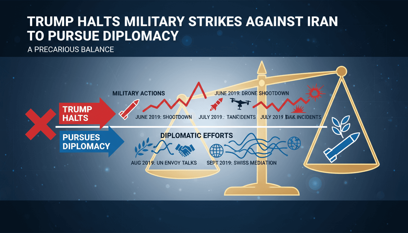 President Trump announcing a pause in military strikes against Iran.