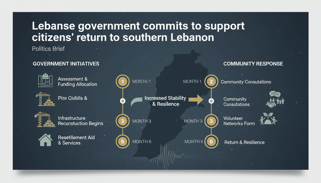 Lebanese Prime Minister Nawaf Salam addressing citizens about the return to southern Lebanon.