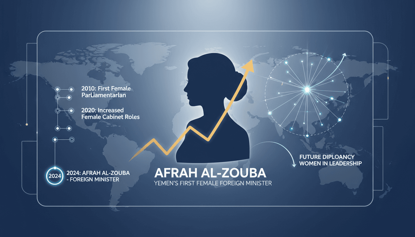 Afrah al-Zouba, Yemen's first female foreign minister, at her appointment ceremony.