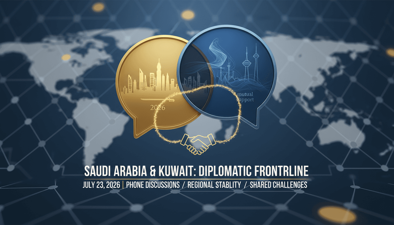Saudi Arabia and Kuwait flags symbolizing diplomatic relations