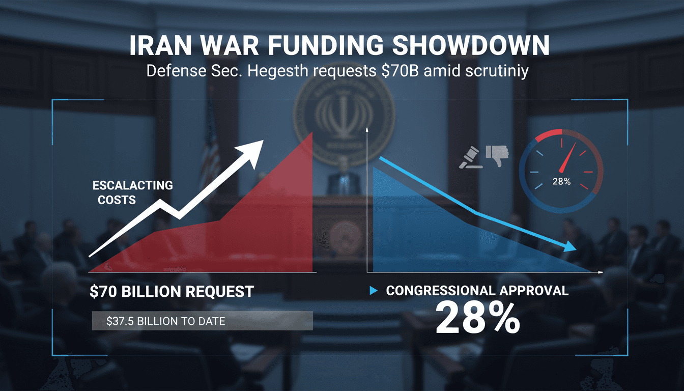 Defense Secretary Pete Hegseth testifying before Congress on military funding.
