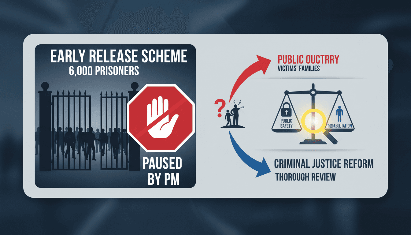 UK Prime Minister Andy Burnham addressing the early prison release scheme concerns.