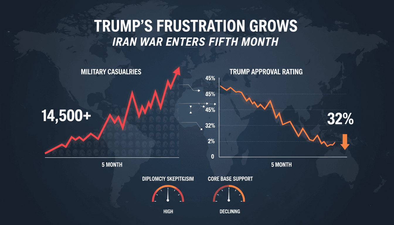 President Trump expressing frustration over the ongoing Iran conflict.