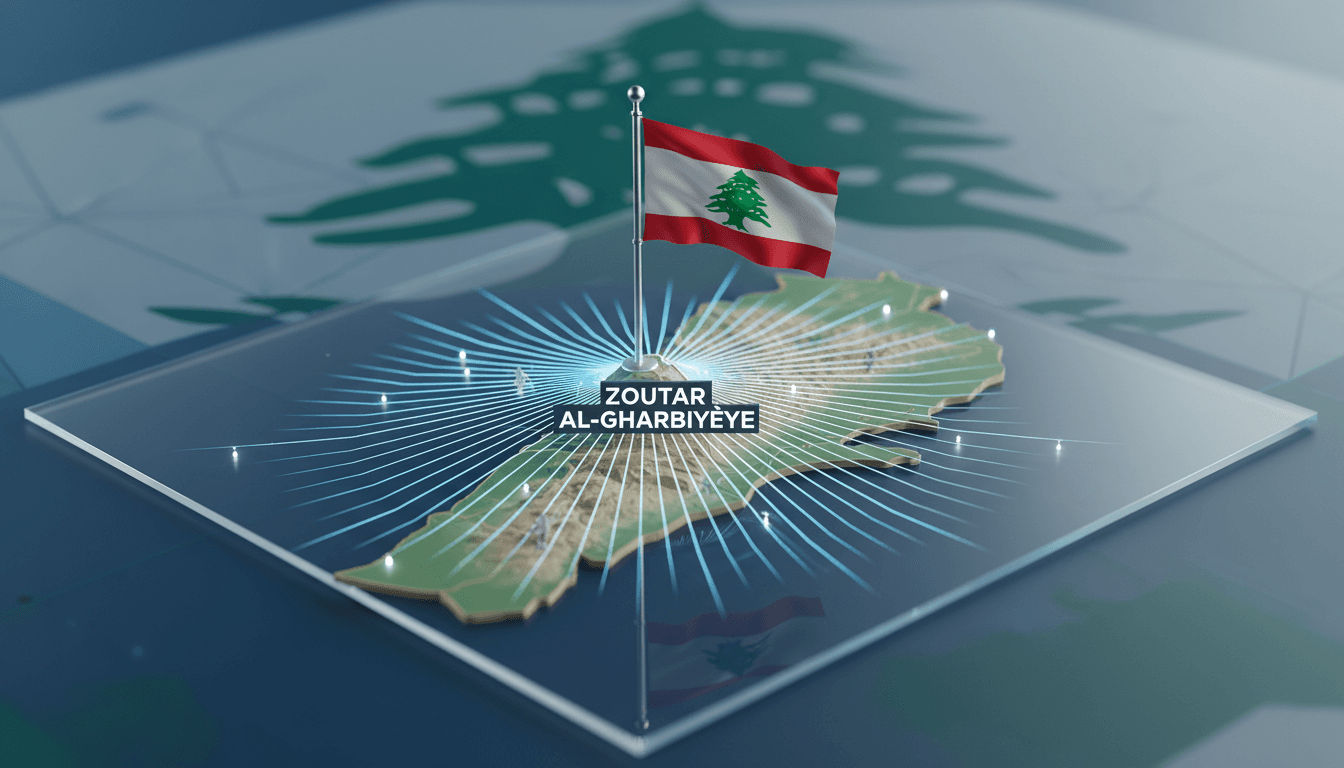 Lebanese Prime Minister Nohad Salam planting the flag in Zoutar al-Gharbiyeh