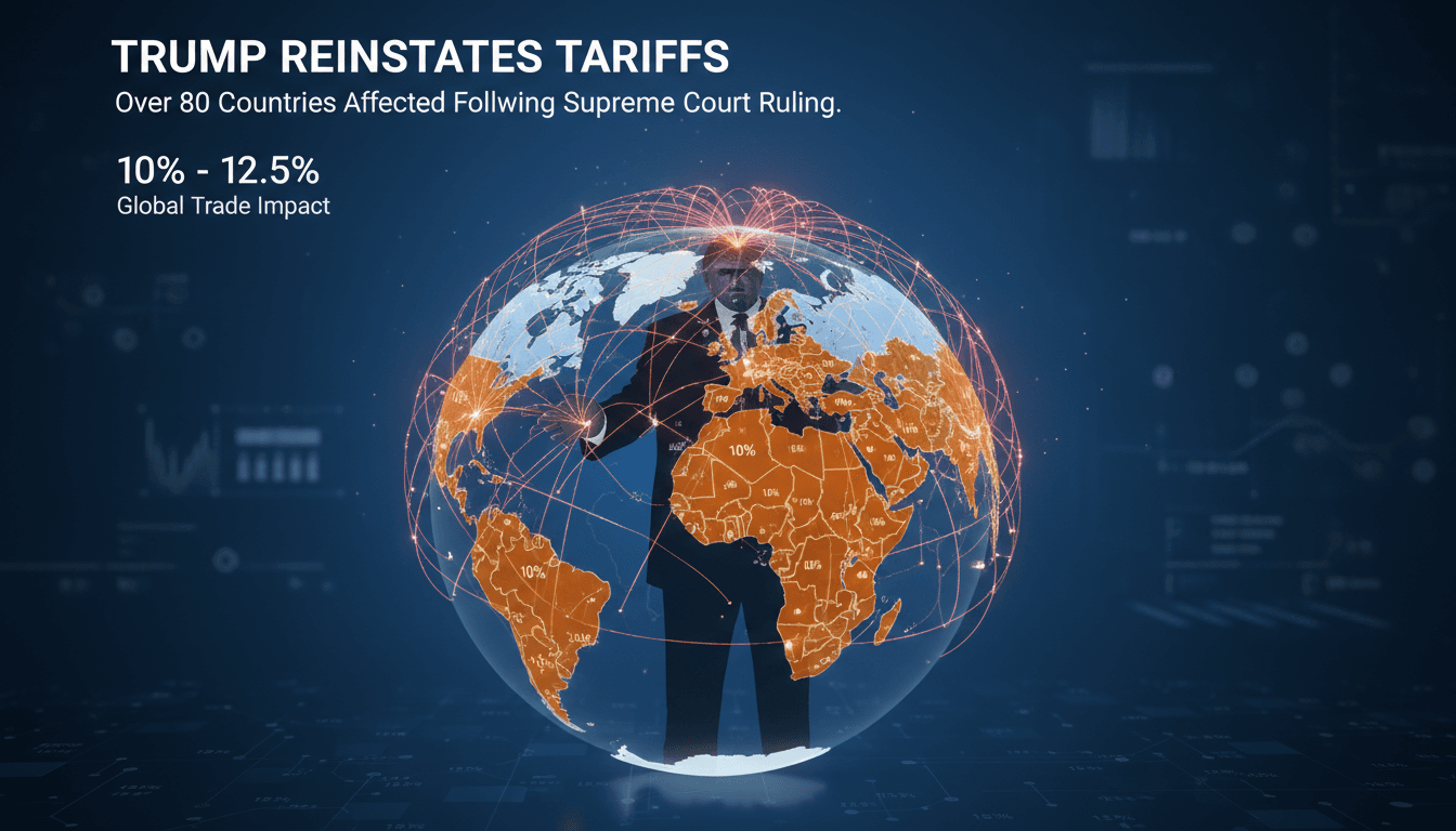 President Trump announcing new tariffs on international trade.
