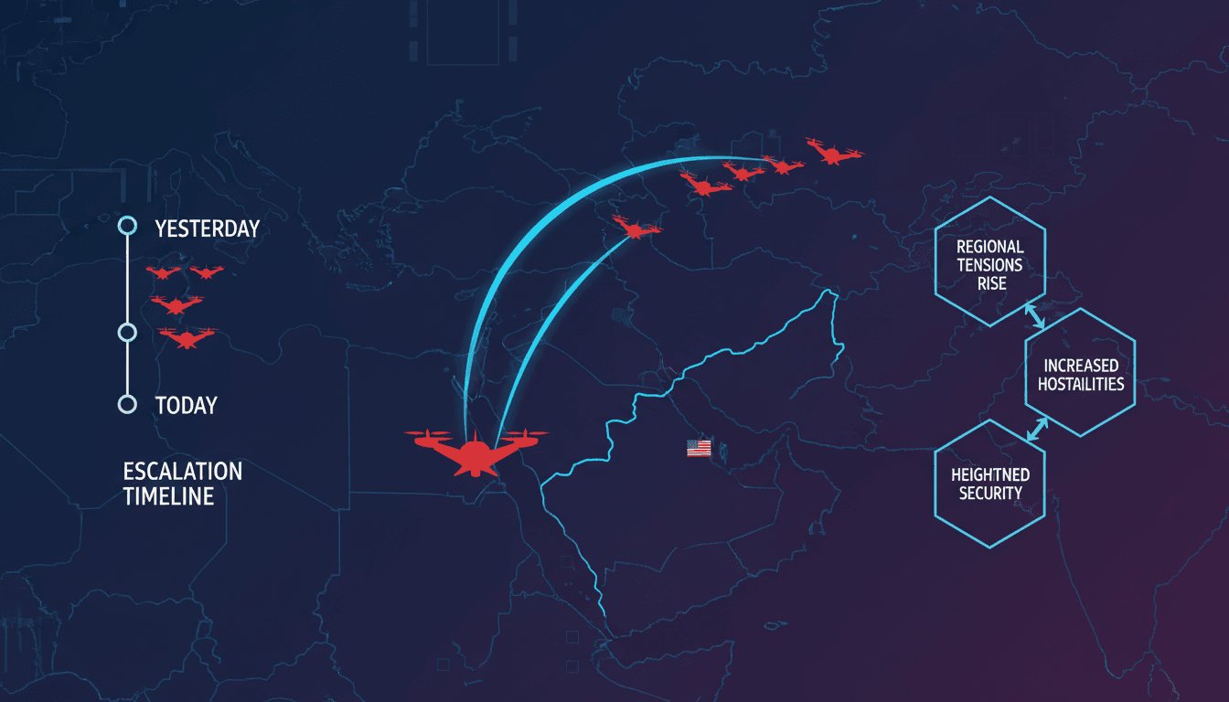 Iraqi air defenses intercepting drones near the US consulate in Erbil.
