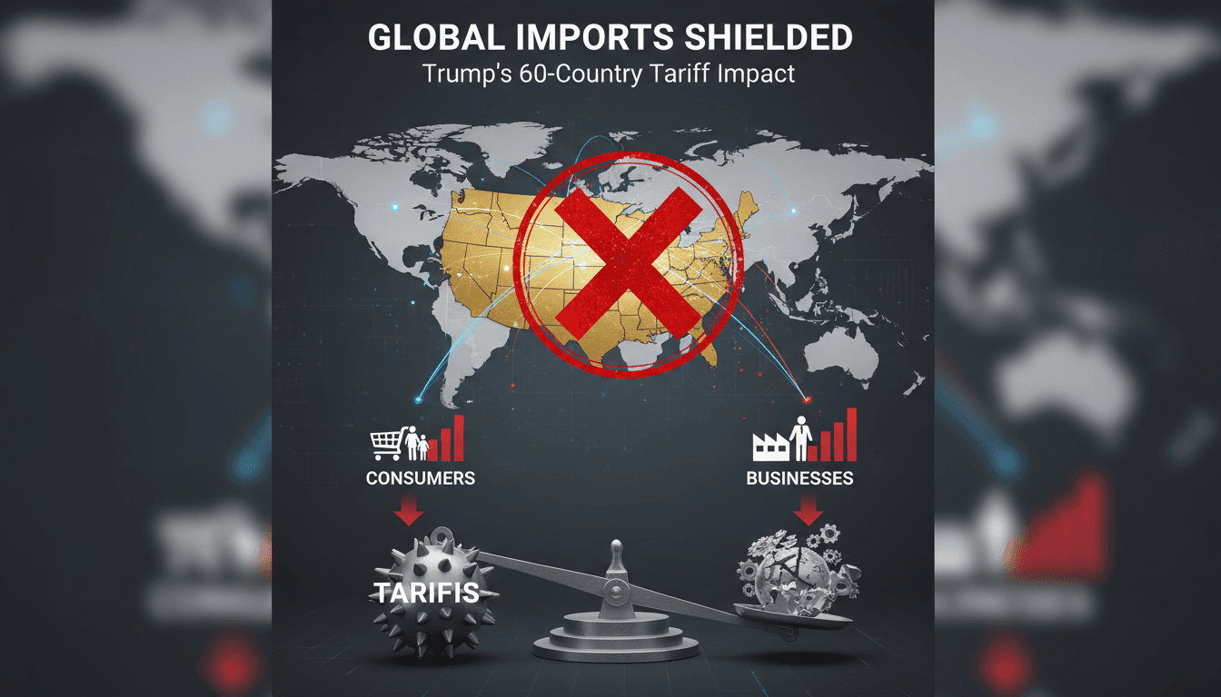 President Trump announcing new tariffs on imports from 60 countries.