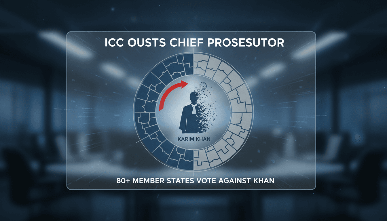 ICC building with a focus on justice and accountability themes